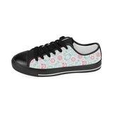 Clock time pattern blackground Kids' Boys' Girls' Low Top Canvas Shoes Black