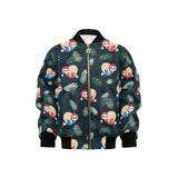 Cute sloths sleeping christmas ball santa hat patt Kids' Boys' Girls' Bomber Jacket