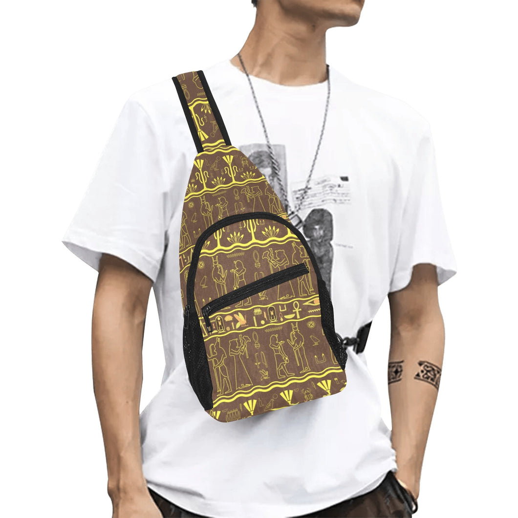 Egypt Hieroglyphics Pattern Print Design 03 All Over Print Chest Bag