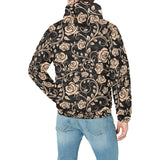 Rose Pattern Print Design 04 Men's Padded Hooded Jacket