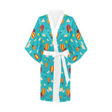 Hot Air Balloon Sky Pattern Women's Short Kimono Robe