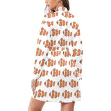 Clown Fish Pattern Print Design 05 Women's Long Sleeve Belted Night Robe