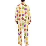 Bread Toast Pattern Print Design 02 Men's Long Pajama Set