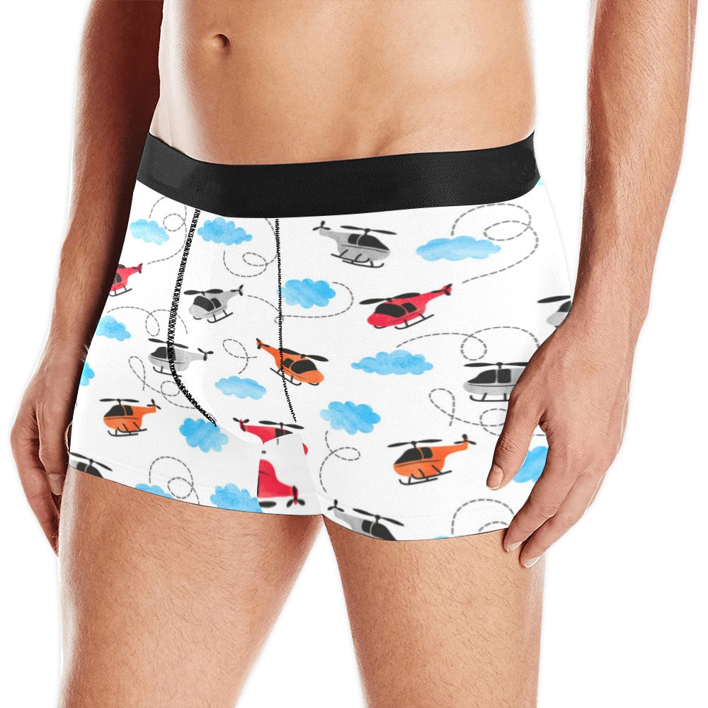 Watercolor helicopter cloud pattern Men's All Over Print Boxer Briefs Men's Underwear