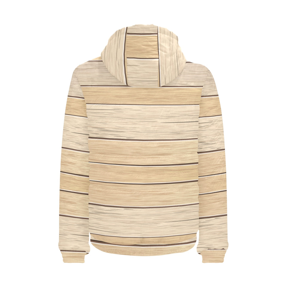 Wood Printed Pattern Print Design 01 Men's Padded Hooded Jacket