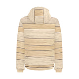 Wood Printed Pattern Print Design 01 Men's Padded Hooded Jacket