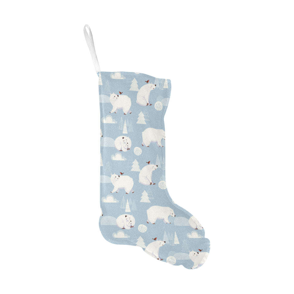 Cute polar bears Christmas decoration pattern Christmas Stocking