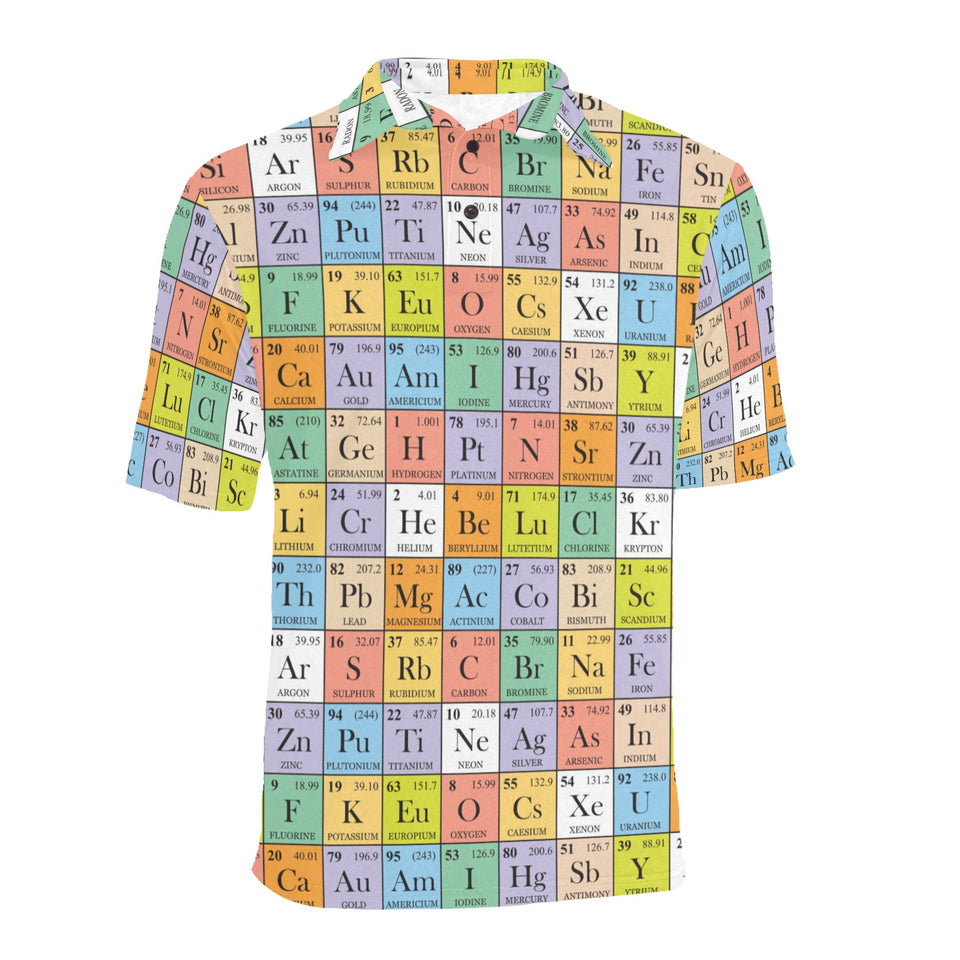Chemistry Periodic Table Pattern Print Design 01 Men's All Over Print Polo Shirt