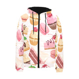 Cake cupcake sweets pattern Men's Padded Hooded Jacket
