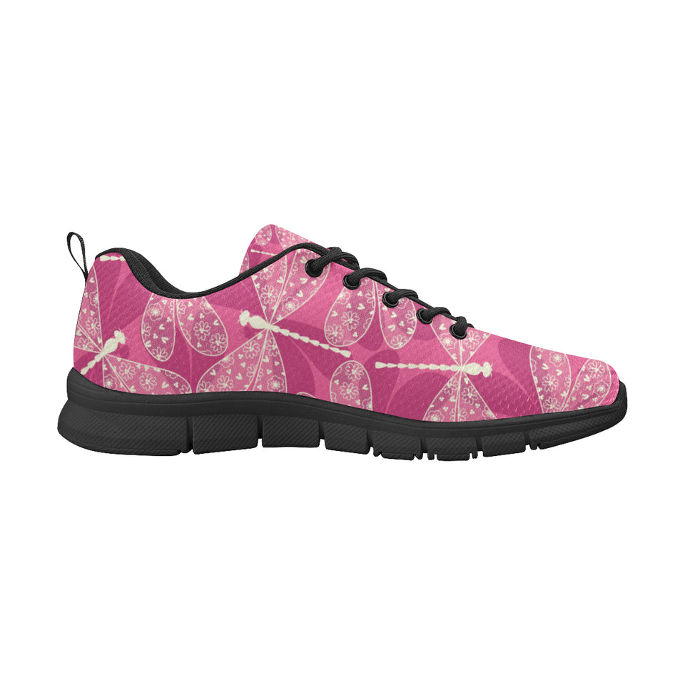Beautiful dragonfly pink background Men's Sneaker Shoes