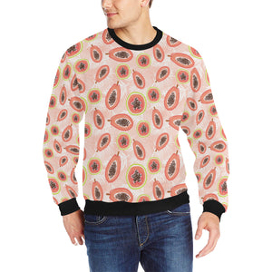 papaya leaves pattern Men's Crew Neck Sweatshirt