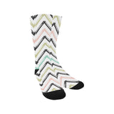 zigzag  chevron paint pattern Crew Socks
