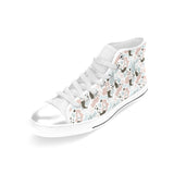 cute mermaid pattern Women's High Top Canvas Shoes White