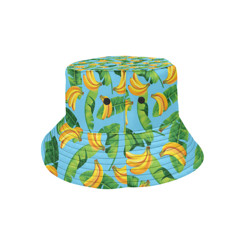 banana leaves banana design pattern Unisex Bucket Hat