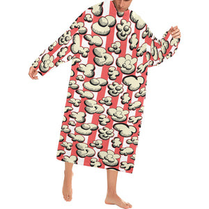 Popcorn Pattern Print Design 05 Blanket Robe with Sleeves