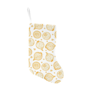 hand drawn onion pattern Christmas Stocking