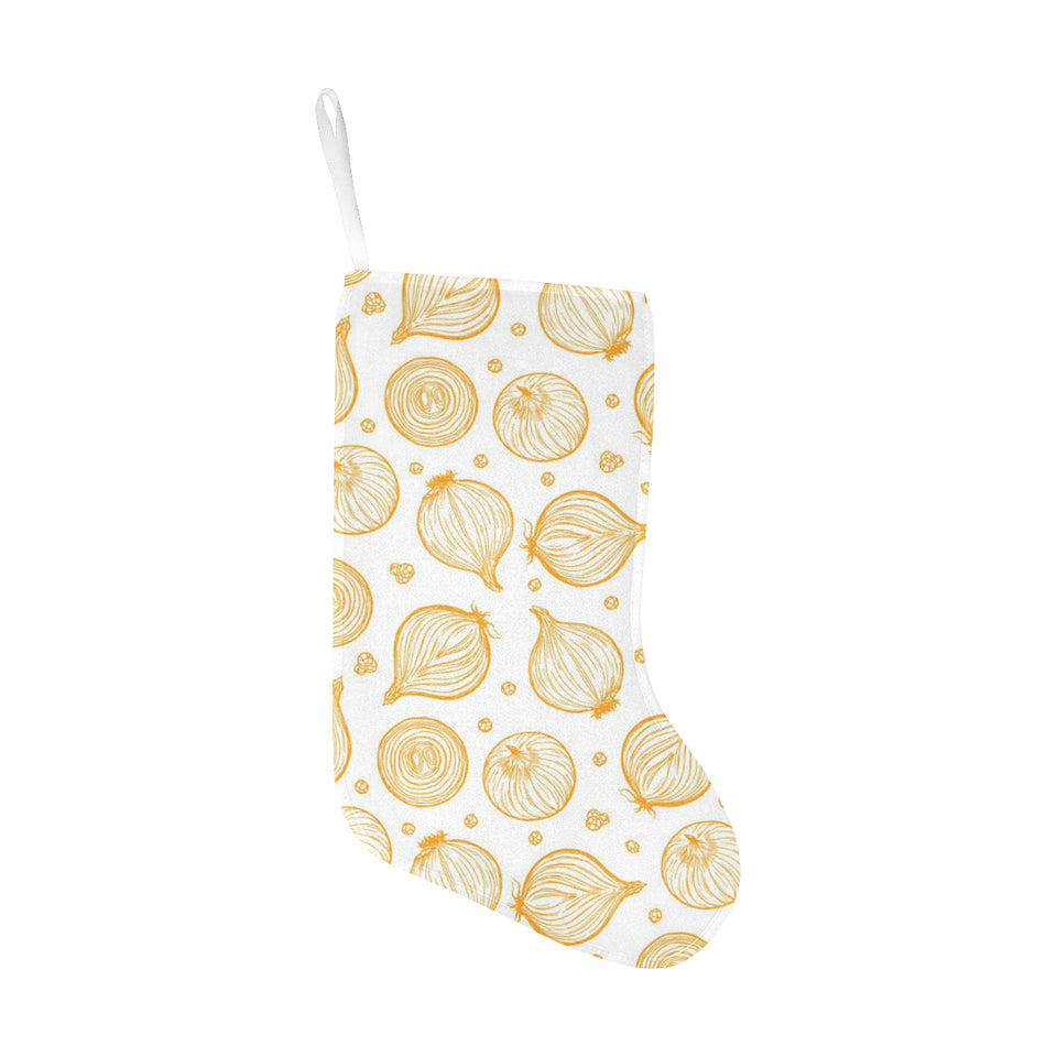 hand drawn onion pattern Christmas Stocking