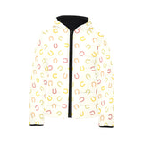 Horseshoes Pattern Print Design 02 Kids' Boys' Girls' Padded Hooded Jacket