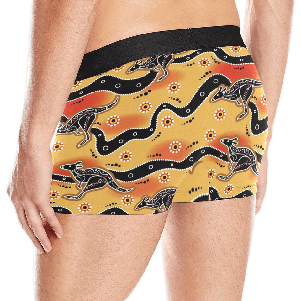 Kangaroo Australian aboriginal art pattern Men's All Over Print Boxer Briefs Men's Underwear