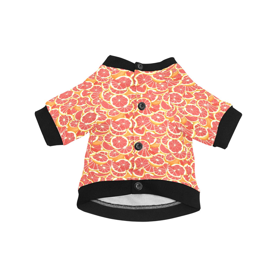 Tropical grapefruit pattern All Over Print Pet Dog Round Neck Fuzzy Shirt