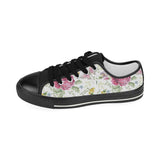 Hand drawn butterfly rose Kids' Boys' Girls' Low Top Canvas Shoes Black