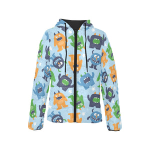 Alien Pattern Print Design 04 Women's Padded Hooded Jacket