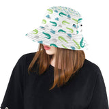 watercolor crocodile pattern Unisex Bucket Hat