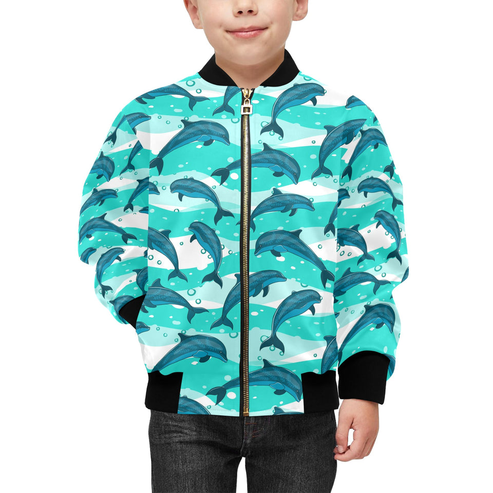 Dolphin sea pattern Kids' Boys' Girls' Bomber Jacket