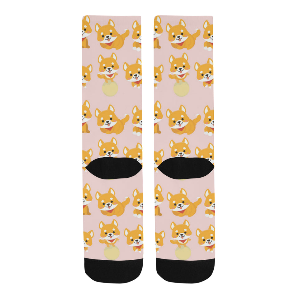 Cute shiba inu dog pattern Crew Socks