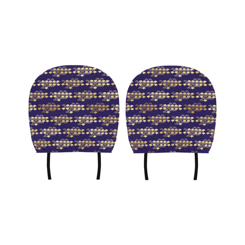 Beautiful japanese fan pattern Car Headrest Cover