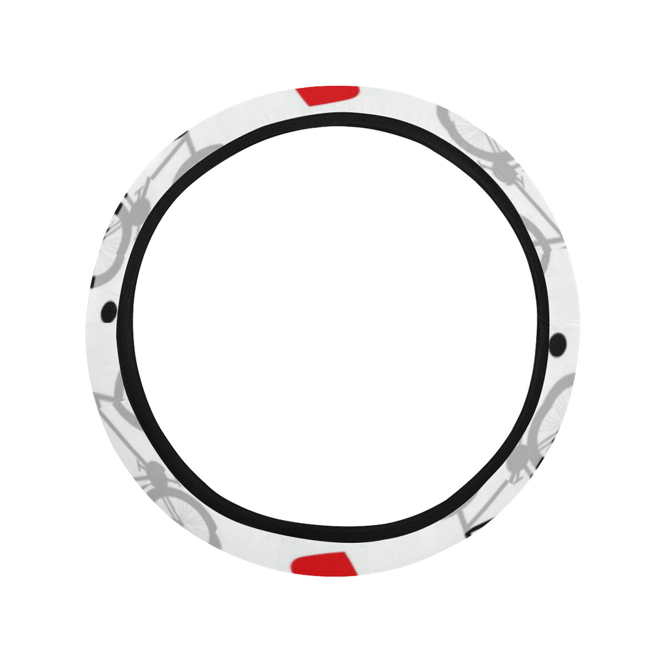 Bicycle Pattern Print Design 04 Car Steering Wheel Cover