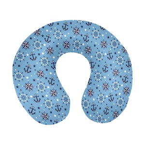 Anchors rudder compass star nautical pattern U-Shaped Travel Neck Pillow