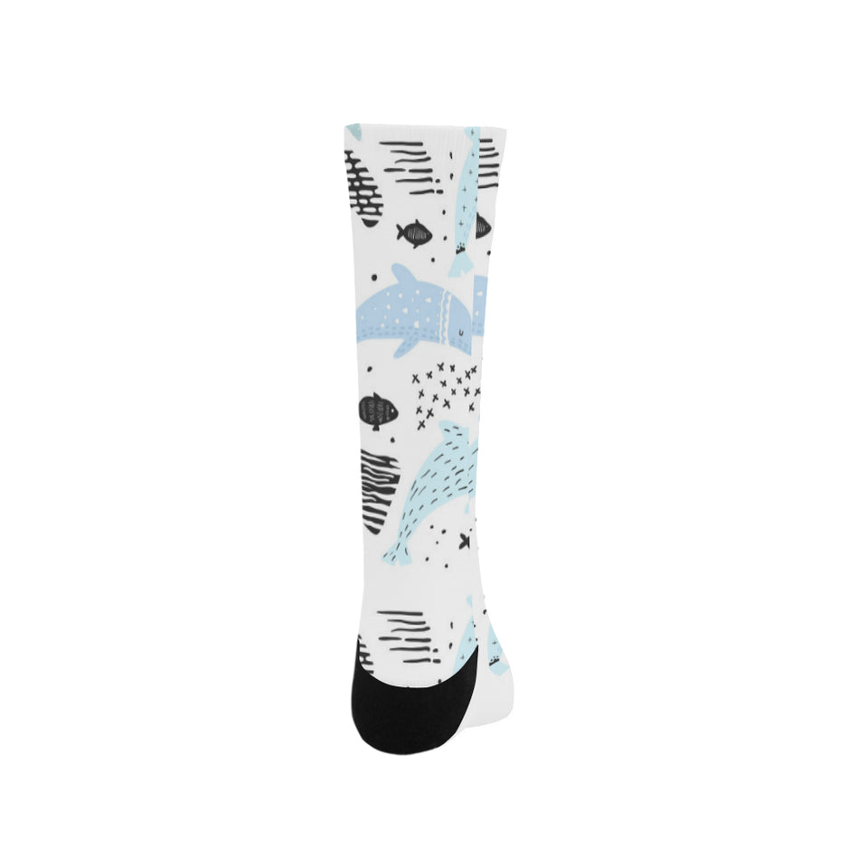 Cute dolphins Childish Style pattern Crew Socks
