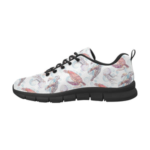 Watercolor sea turtle jellyfish pattern Women's Sneaker Shoes