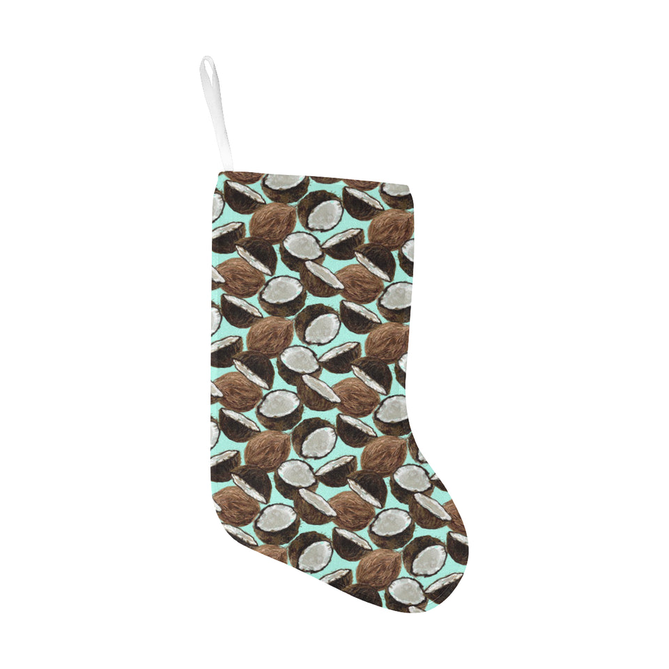 Coconut Pattern Print Design 03 Christmas Stocking