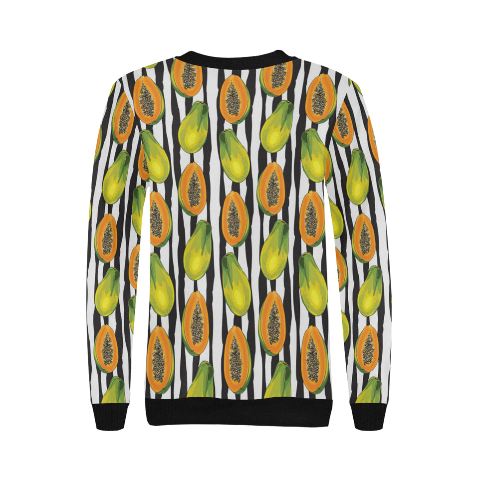 papaya design pattern Women's Crew Neck Sweatshirt