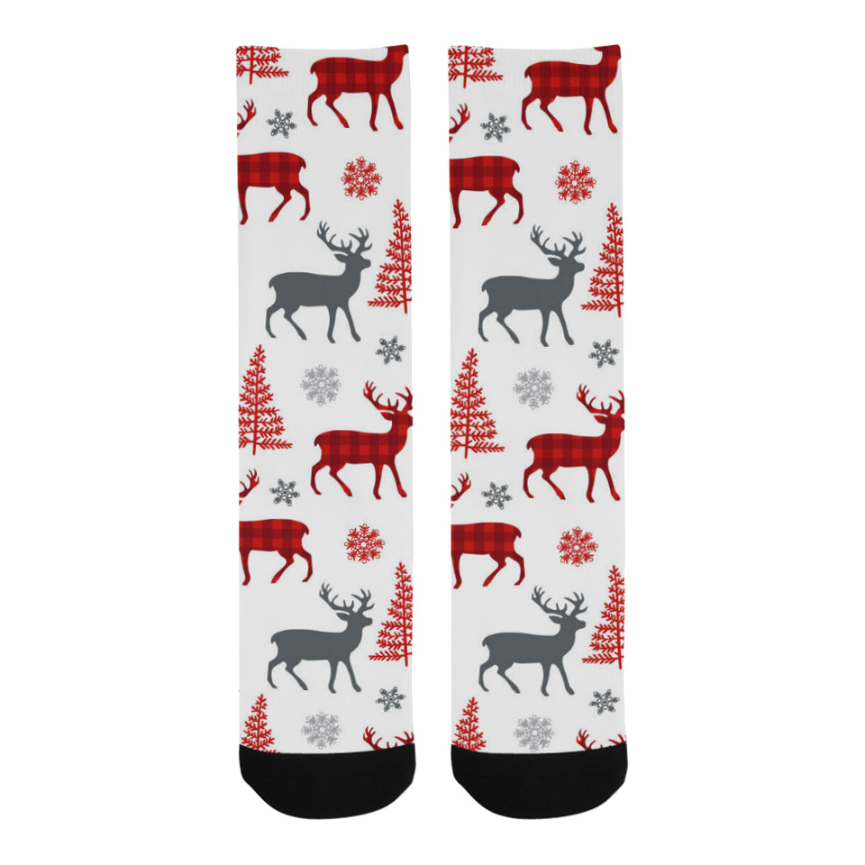 Deer tree snowflakes chrismas pattern Crew Socks