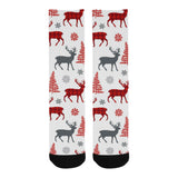 Deer tree snowflakes chrismas pattern Crew Socks