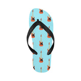 electric guitar pattern light blue background Unisex Flip Flops