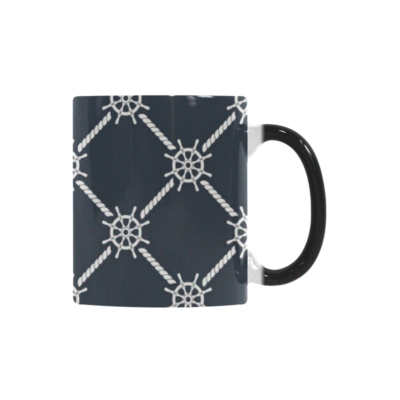nautical steering wheel rope pattern Morphing Mug Heat Changing Mug