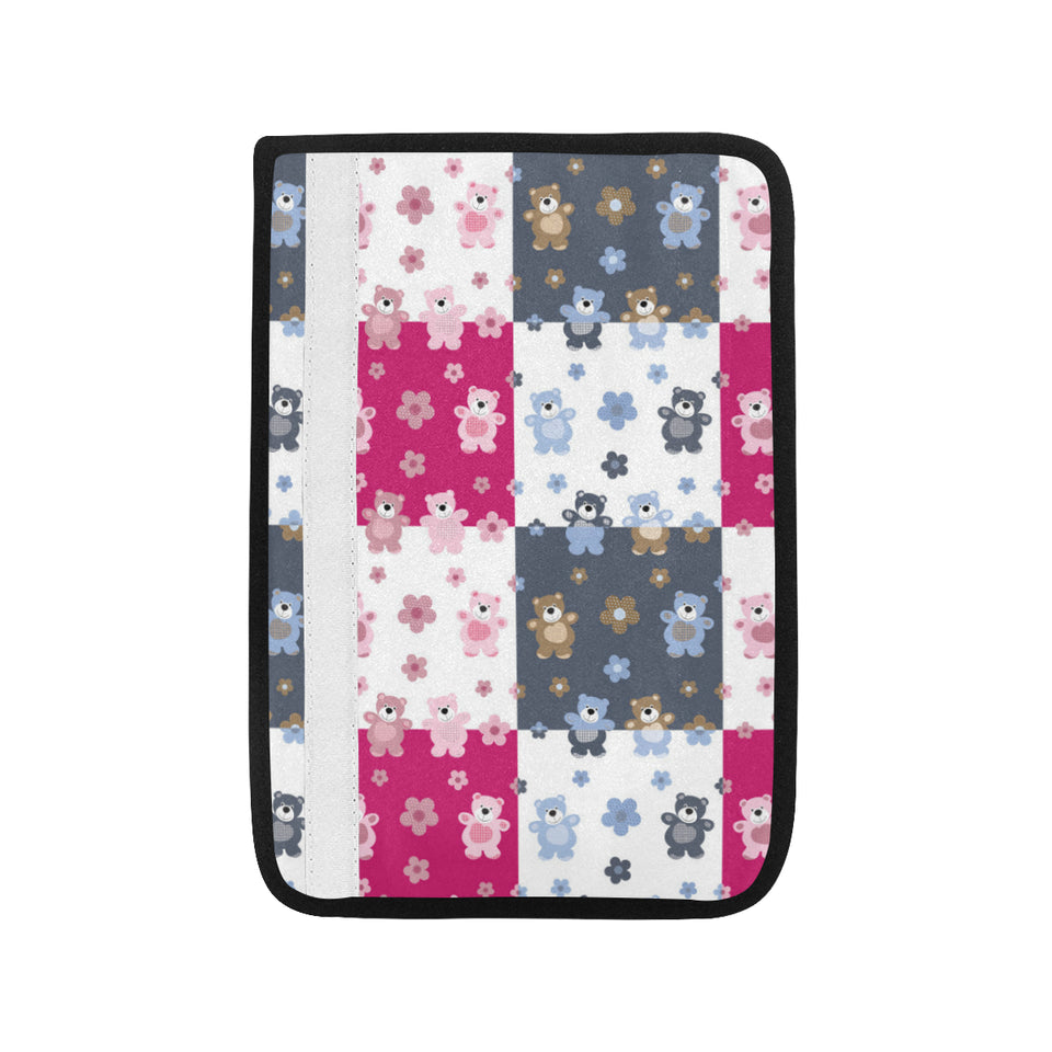 Teddy Bear Pattern Print Design 03 Car Seat Belt Cover