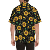 sunflower golden polygonal shapes Men's All Over Print Hawaiian Shirt