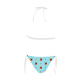 electric guitar pattern light blue background Sexy Bikinis Two-Piece Swimsuits