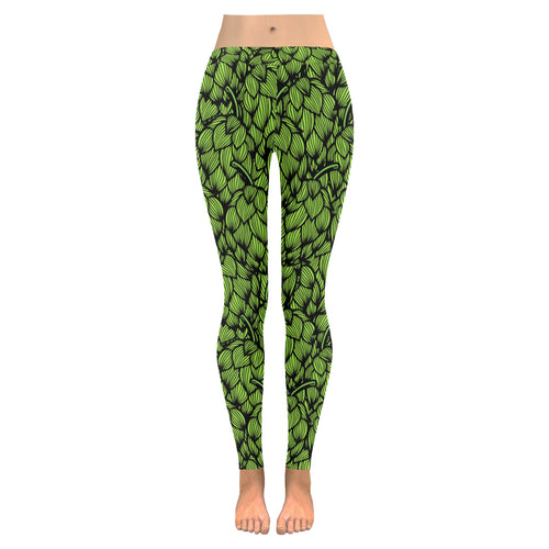 Green hop pattern Women's Legging Fulfilled In US