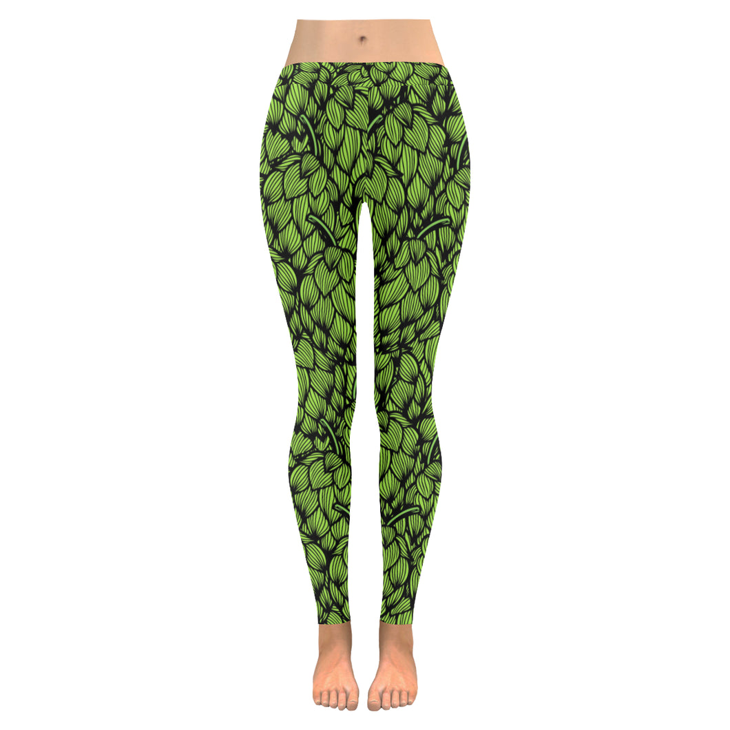 Green hop pattern Women's Legging Fulfilled In US