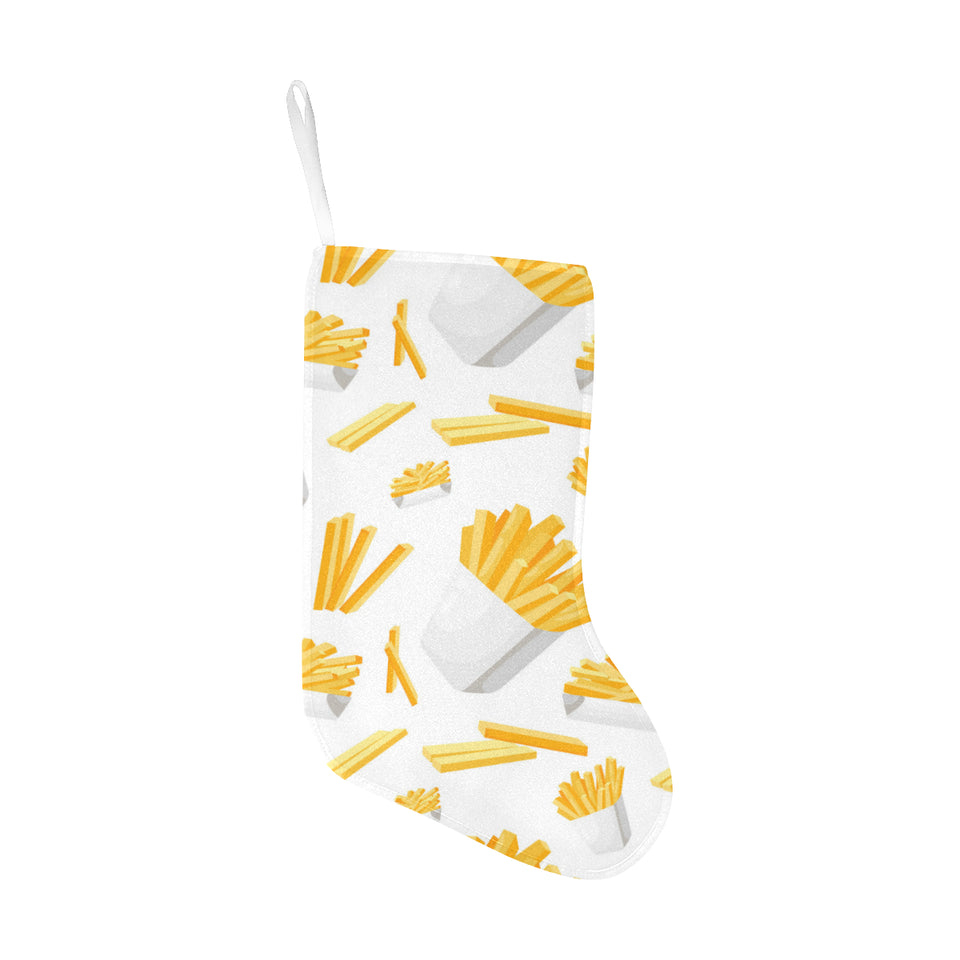 French fries white paper box pattern Christmas Stocking