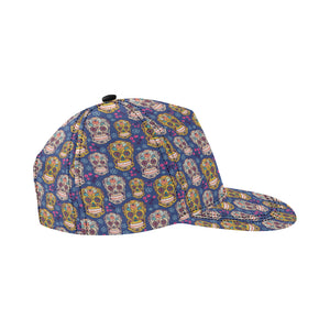 Sugar skull flower pattern All Over Print Snapback Cap