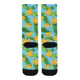 banana leaves banana design pattern Crew Socks