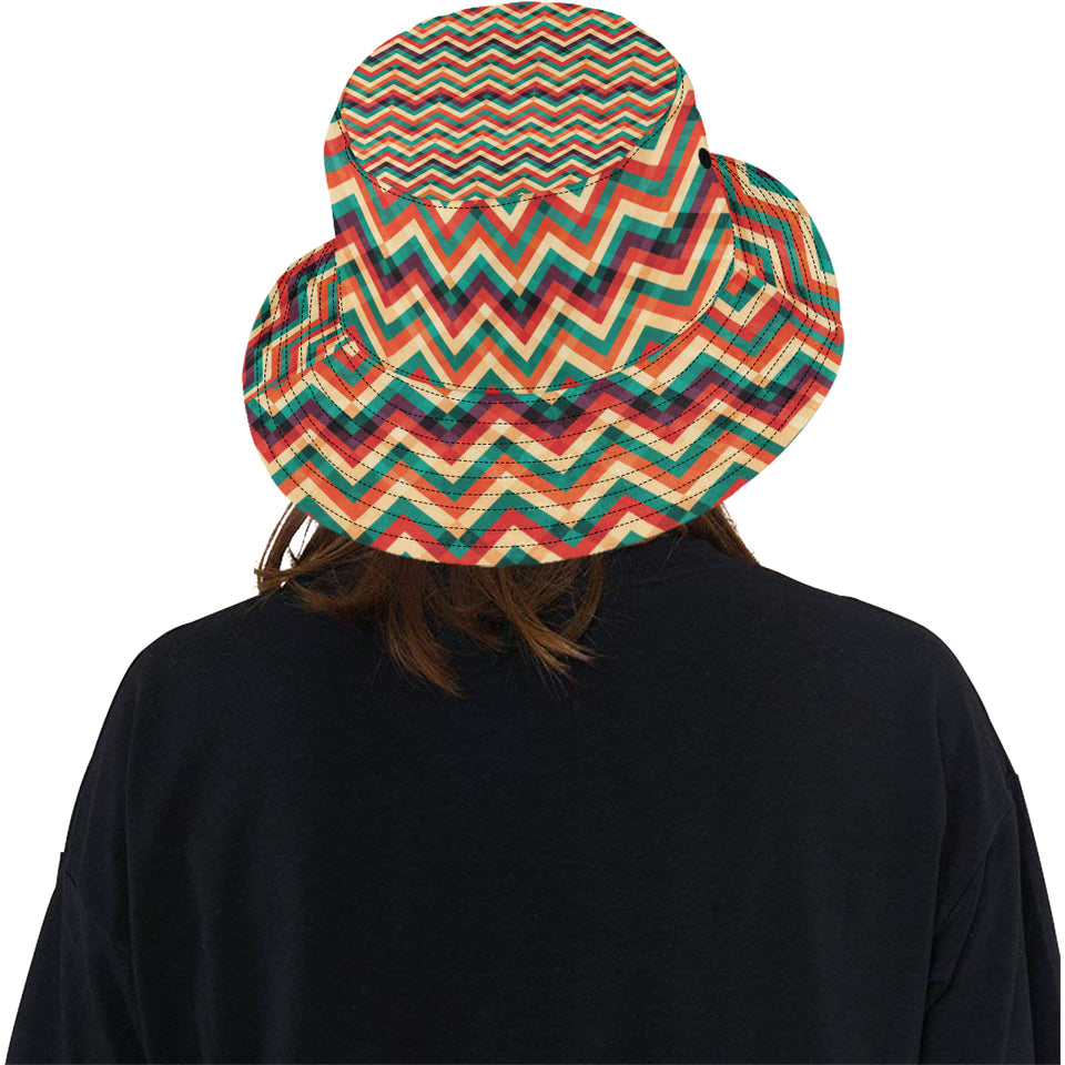 zigzag  chevron colorful pattern Unisex Bucket Hat