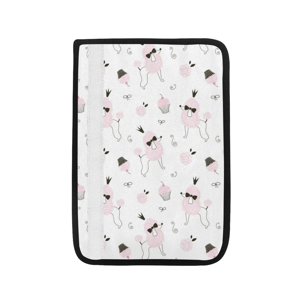 Poodle dog rose cake pattern Car Seat Belt Cover